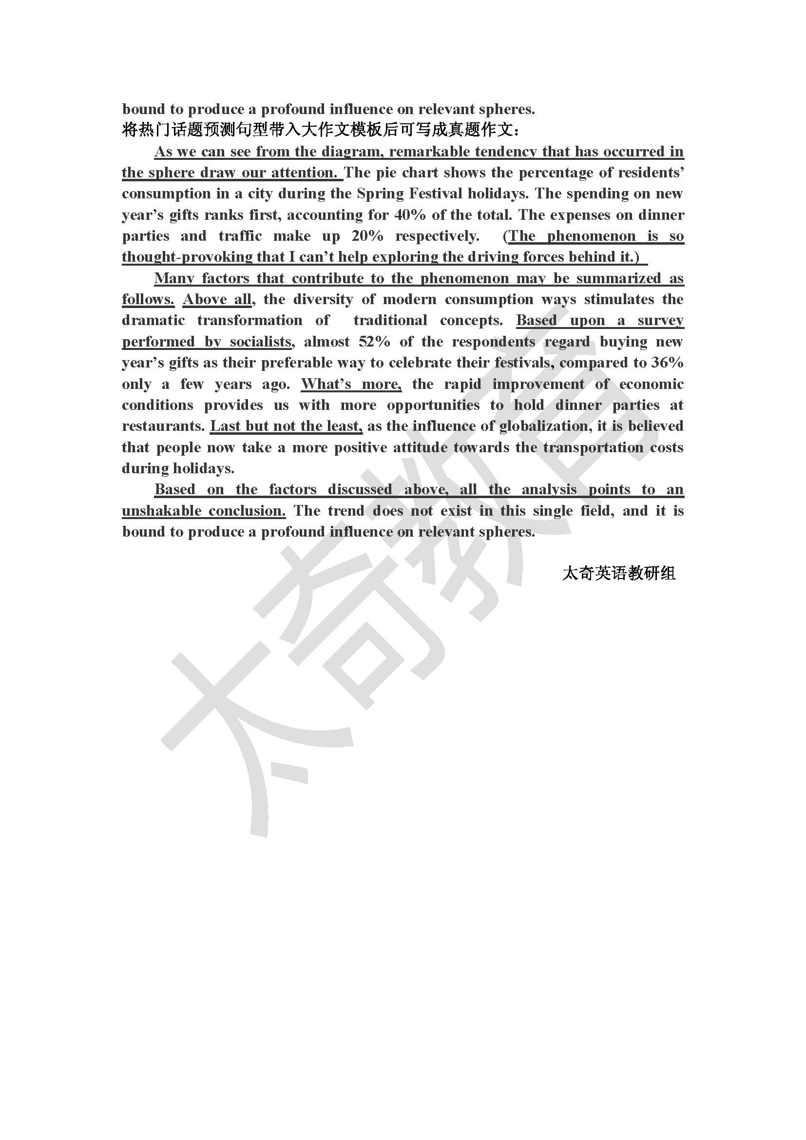 祝賀太奇教育2015管理類(lèi)聯(lián)考英語(yǔ)大小作文直接命中